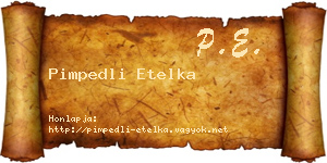 Pimpedli Etelka névjegykártya